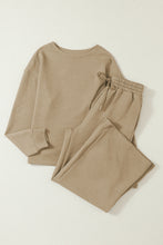 Load image into Gallery viewer, Khaki Ultra Loose Textured 2pcs Slouchy Outfit
