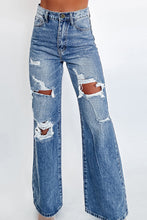 Load image into Gallery viewer, Ashleigh Blue Acid Wash Distressed Wide Leg High Waist Jeans
