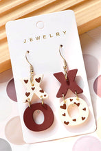 Load image into Gallery viewer, Racing Red Valentines XOXO Hook Earrings
