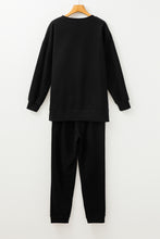 Load image into Gallery viewer, Black Solid Color High Low Pullover and Skinny Pants Set
