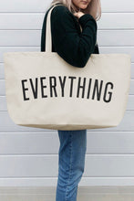 Load image into Gallery viewer, White 73*17*44cm EVERYTHING Letter Print Large Canvas Tote Bag
