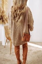 Load image into Gallery viewer, Parchment Cable Knit Drop Shoulder Loose Fit Sweater Dress
