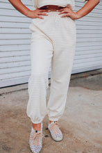 Load image into Gallery viewer, White Lattice Textured Cropped Tee and Jogger Pants Set
