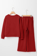 Load image into Gallery viewer, Dark Khaki Textured Loose Slouchy Long Sleeve Top and Pants Set
