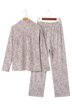 Load image into Gallery viewer, White Allover Leopard Print Long Sleeve and Pants Pajama Set
