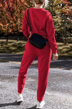 Load image into Gallery viewer, Racing Red Solid Color High Low Pullover and Skinny Pants Set
